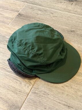 Vintage Green Polartec Fleece Lined Trapper Hat Gore-Tex Made In USA Size Medium